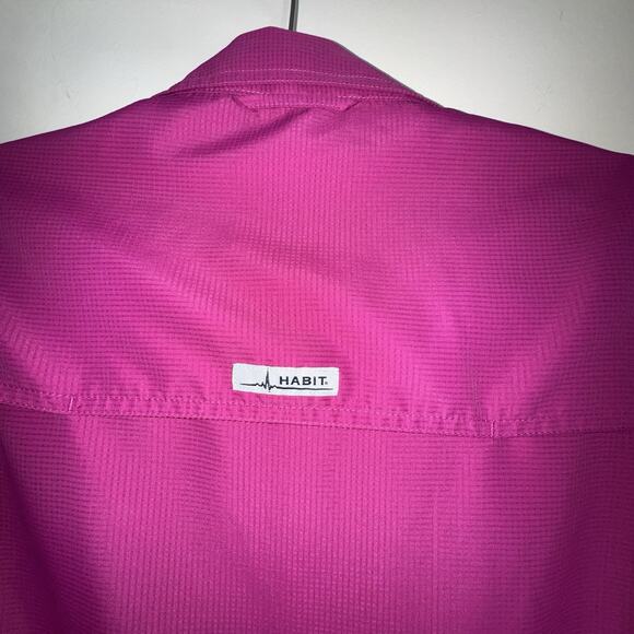 HABIT Women's M Fishing Shirt Short Sleeve V Neck Pink Outdoor Solar Factor 40+ - Picture 10 of 12